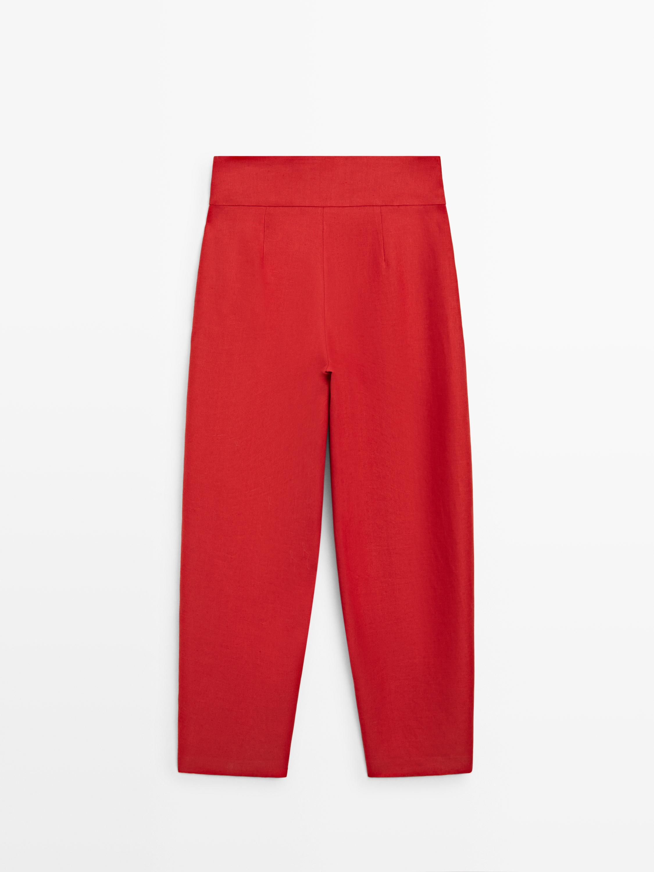 Voluminous linen trousers